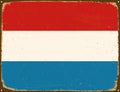 Vintage Metal Sign - Netherlands or Luxembourg Flag.
