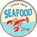 Vintage metal sign - Seafood Royalty Free Stock Photo