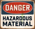 Vintage Rusty Danger Hazardous Material Metal Sign.