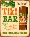 Vintage Rusty Aloha Tiki Bar Metal Sign. Royalty Free Stock Photo
