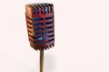 Vintage metal studio microphone 3D rendering