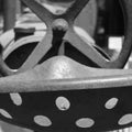Vintage Metal Tractor Seat and Steering Wheel
