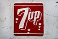 Vintage Metal 7 Up drink brand advertising sign