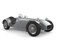 Vintage metallic silver open wheel sport racing car