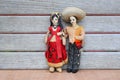 Vintage Mexican Couple Cloth Dolls