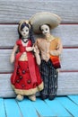 Vintage Mexican Couple Cloth Dolls