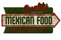 Vintage Mexican Food Sign Tacos Burritos Tortas Nachos