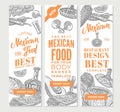 Vintage Mexican Food Vertical Banners Royalty Free Stock Photo