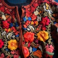 Vintage Mezliwan Embroidered Jacket With Brightly Colored Flowers