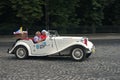 Vintage MG TD car at retro car race track