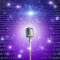 Vintage microphone and binary code