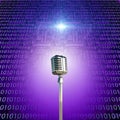 Vintage microphone and binary code