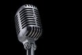 Vintage microphone on black Royalty Free Stock Photo