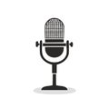 Vintage Microphone Icon Vector Illustration for Podcast Broadcasting Audio Recording Royalty Free Stock Photo