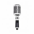 Vintage Microphone Illustration: Minimalist 2d Design On White Background