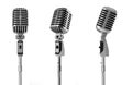 Vintage microphone isolated on white Royalty Free Stock Photo