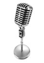 Vintage microphone isolated on white Royalty Free Stock Photo