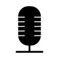 Vintage microphone line style vector illustration. Icon isolated on white Royalty Free Stock Photo