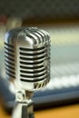 Vintage Microphone in music studio Royalty Free Stock Photo