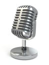 Vintage microphone on a white background. Royalty Free Stock Photo