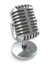 Vintage microphone on a white background. Royalty Free Stock Photo