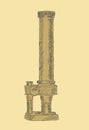 Vintage microscope sketch side view Royalty Free Stock Photo