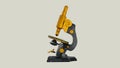 Vintage microscope old warn microscope Royalty Free Stock Photo