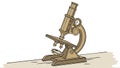 Vintage Microscope for Scientific Study, vector design Generative AI Royalty Free Stock Photo