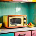 Vintage microwave oven kitchen ceramic tile 1960 design