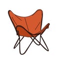 Vintage mid century modern armchair vector icon. Royalty Free Stock Photo