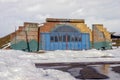 Vintage military aircraft hangar Royalty Free Stock Photo