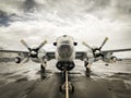 Vintage military airplane, retro picture