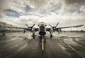 Vintage military airplane, retro picture