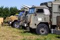 Old, military ambulance, field hospital truck.