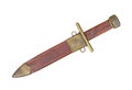 Vintage military dagger and scabbard isolated. Royalty Free Stock Photo