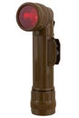vintage military style flashlight with red light isolated on white Royalty Free Stock Photo