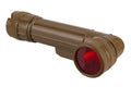 vintage military style flashlight with red light isolated on white Royalty Free Stock Photo