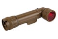 vintage military style flashlight with red light isolated on white Royalty Free Stock Photo