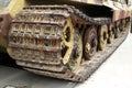 Vintage military tank tracks Royalty Free Stock Photo