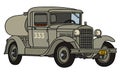 The vintage military tank truck