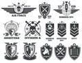 Vintage military vector labels and patches Royalty Free Stock Photo