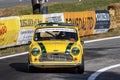 Vintage Mini Cooper engaged in hillclimb time trial race