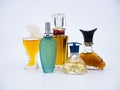 Vintage miniature perfume fragrance bottle on white background