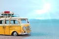 Vintage miniature van on the beach Royalty Free Stock Photo