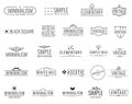 Vintage minimal vector logos with simple shapes. Modern luxury emblems for shopping tag