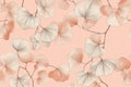 Vintage minimalist foliage pattern featuring light orange leaves on a soft pink background for various decorative uses Royalty Free Stock Photo