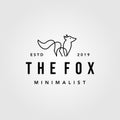 Vintage minimalist line art fox logo hipster vector designs