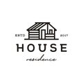 Vintage Minimalist Line art house logo design