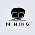 Vintage mining train logo vector illustration design