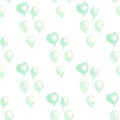 Vintage mint color Seamless pattern with balloons